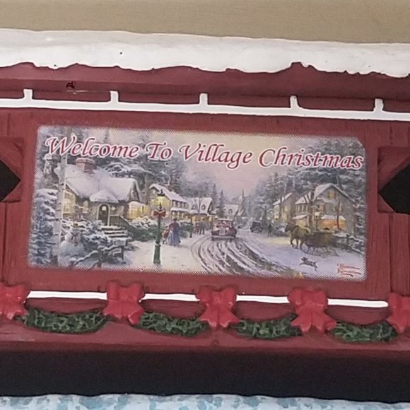 Hawthorn Village Thomas Kinkade Christmas Village Covered Bridge - Picture 2 of 5